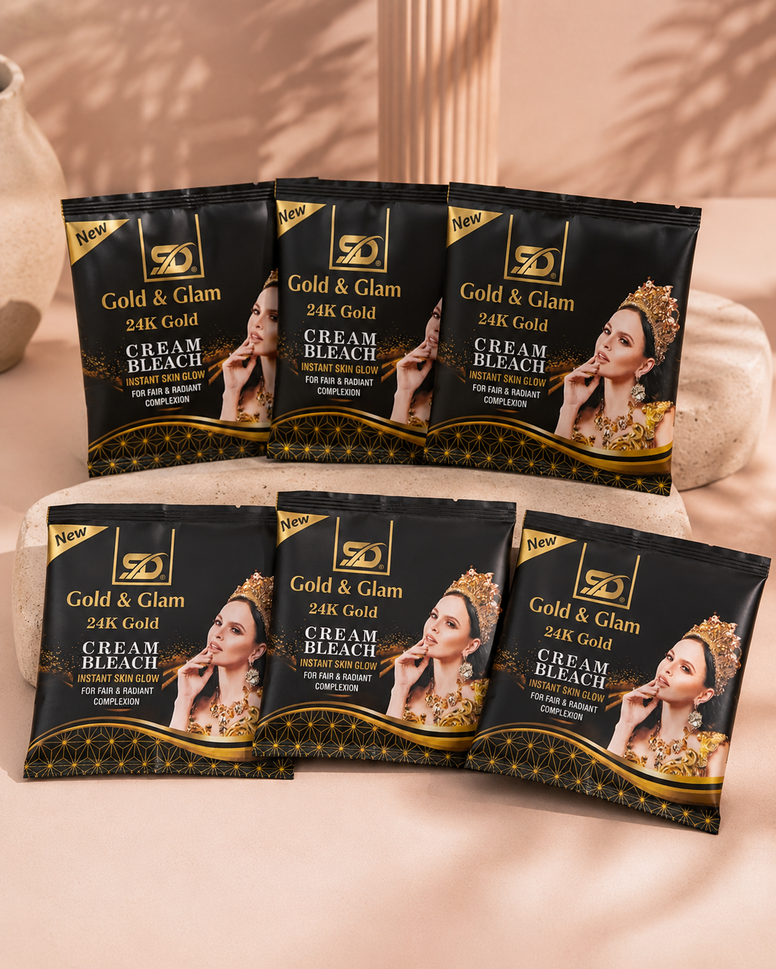 Gold & Glam Bleach Cream Sachet 20g ( Pack of 6 )