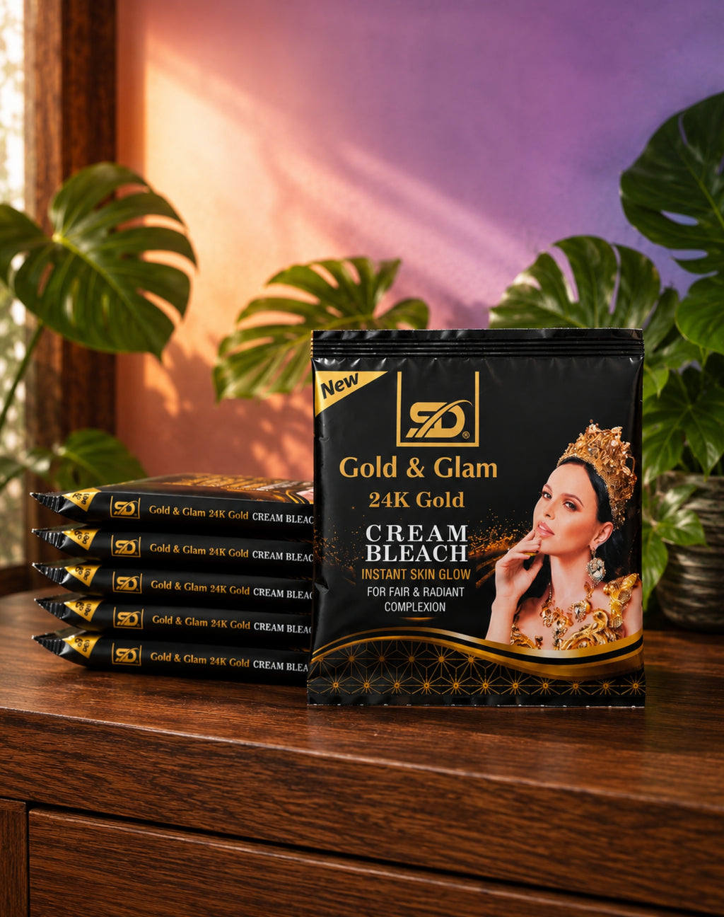 Gold & Glam Bleach Cream Sachet 20g ( Pack of 6 )