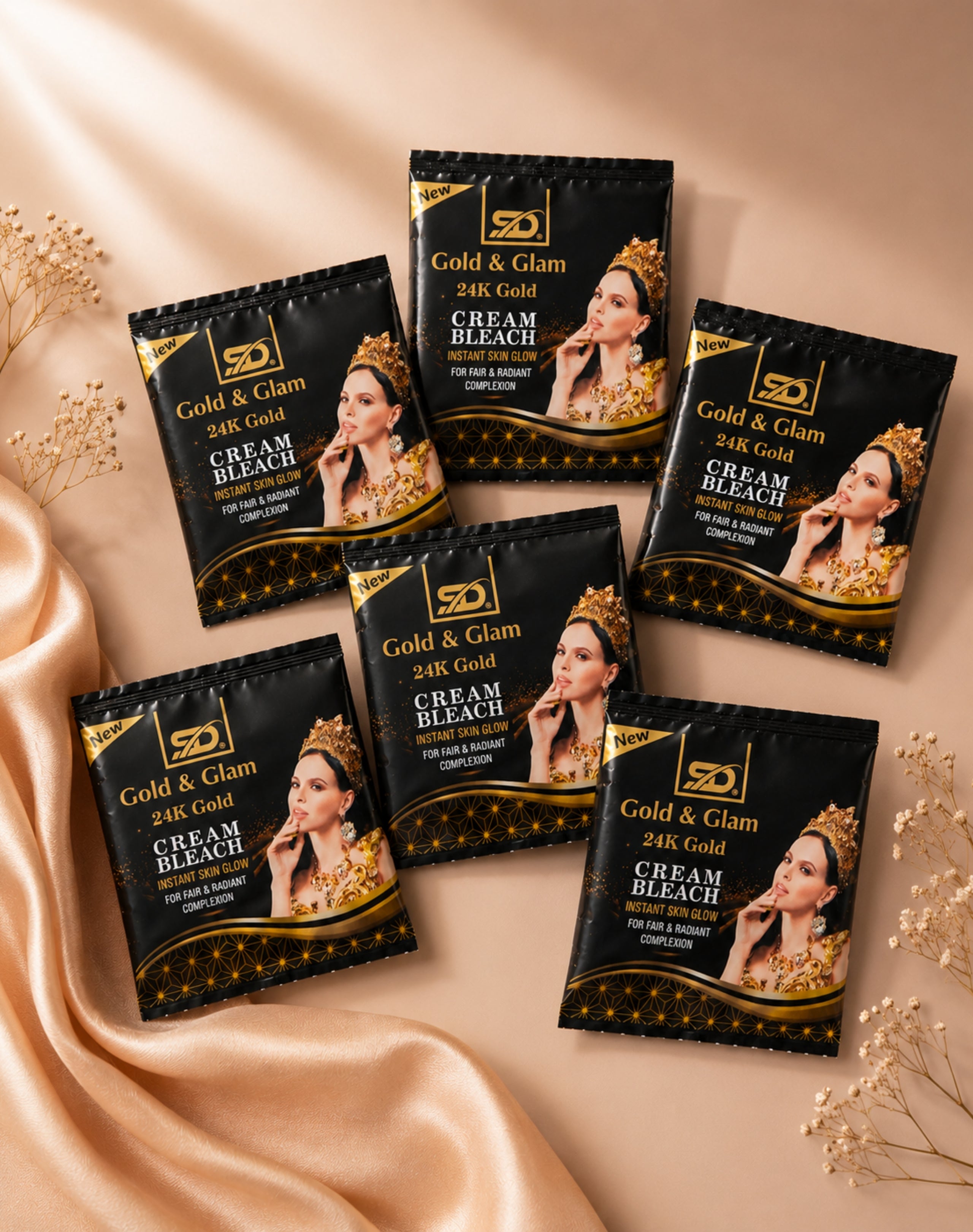 Gold & Glam Bleach Cream Sachet 20g ( Pack of 6 )