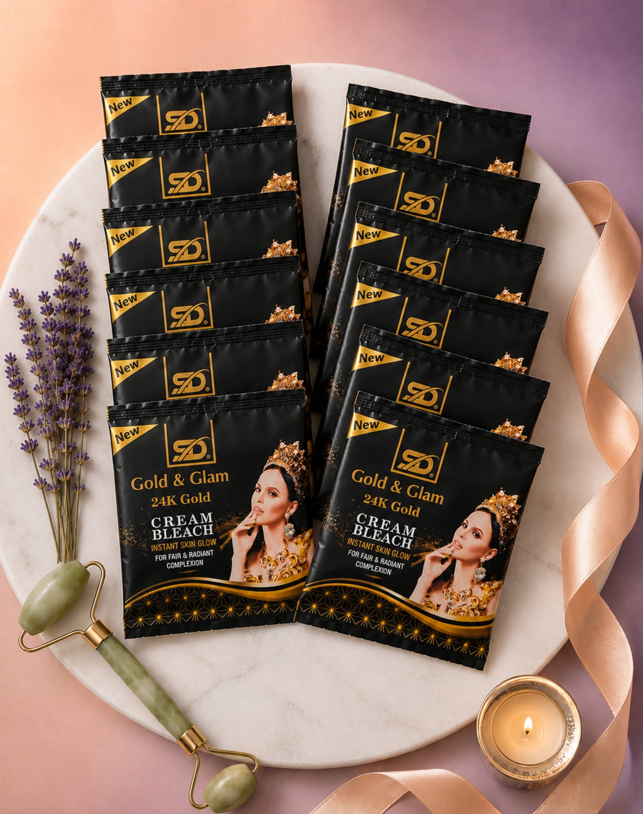 Gold & Glam Bleach Cream Sachet 20g ( Pack of 12 )