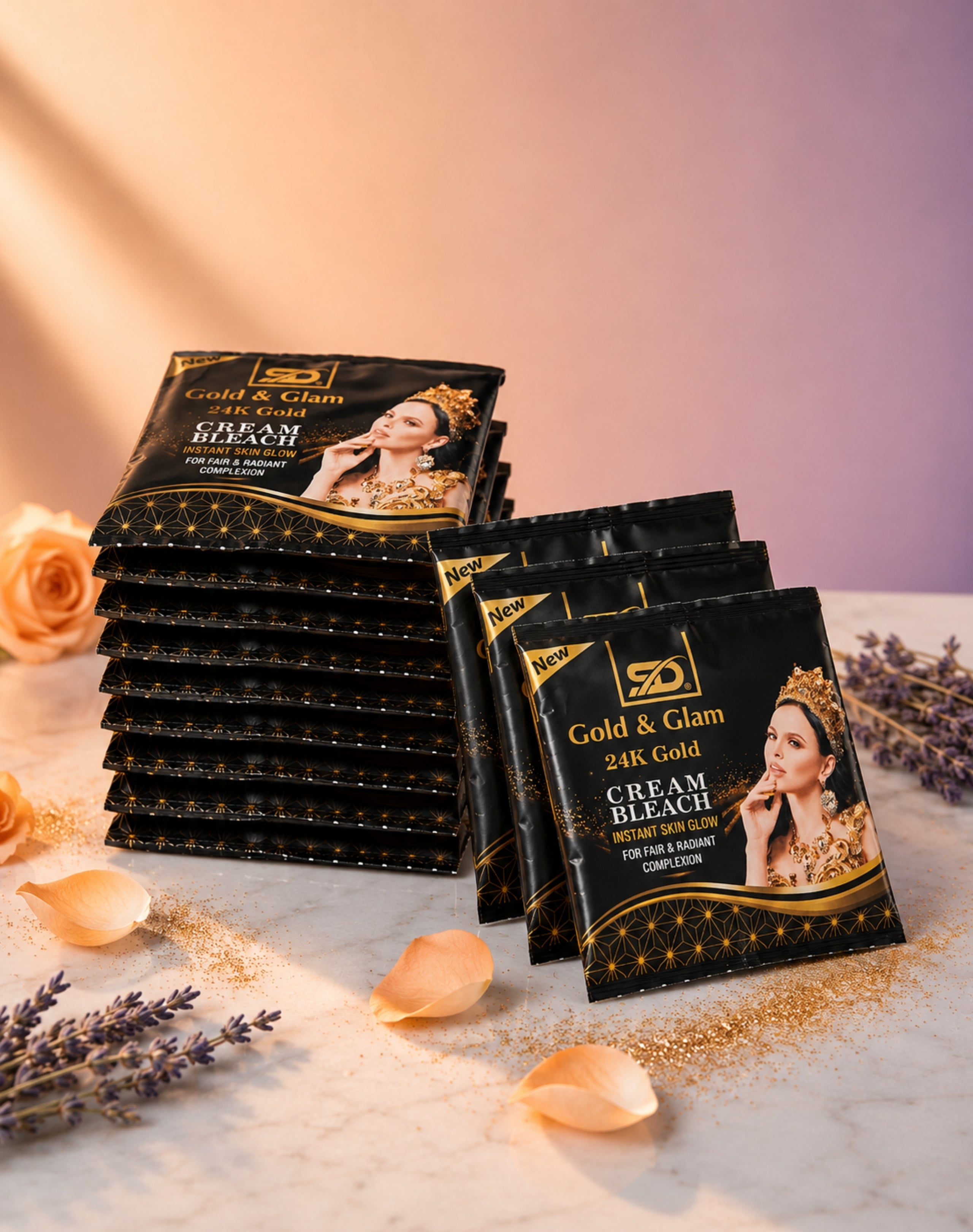 Gold & Glam Bleach Cream Sachet 20g ( Pack of 12 )